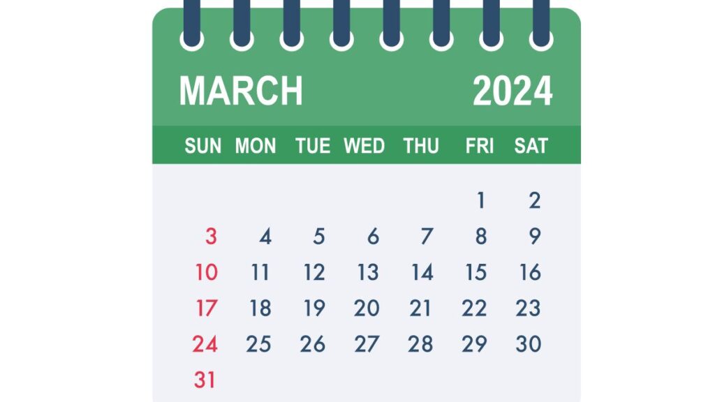 March 2024 Calendar Full List Of National And International Special Days