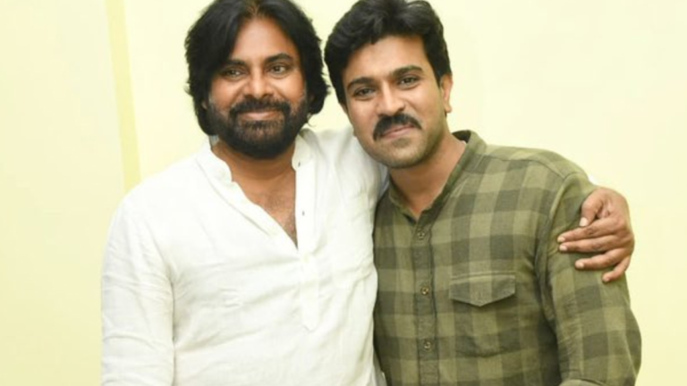 Captivating Moment: Pawan Kalyan and Ram Charan Radiate Joy in Pithapuram